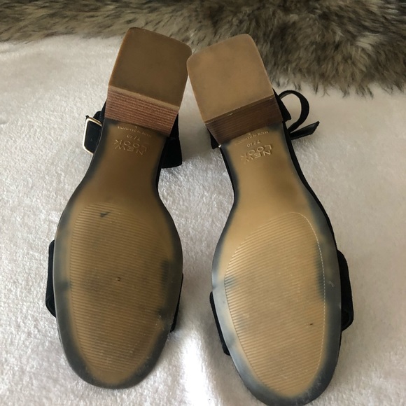 NEW LOOK Suede Ankle Strap Sandals Block Heel Sz 7 - Picture 5 of 5